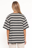 Zestora Tee Black Ivory Stripe