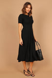 Audrina Knit Midi Dress Black
