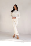 Beeba Ribbed Knit Pants Cream