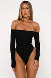 Confidence Check Long Sleeve Bodysuit Black
