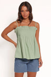 Carson Pleated Top Sage Green