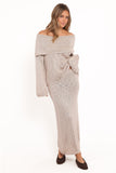 Indya Off Shoulder Top Oatmeal