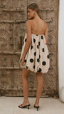 Everly Strapless Mini Dress Oat Black Polka