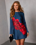 Understated Beauty Floral Shift Mini Dress