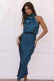 Anabelle Halter Neck Midi Dress Teal