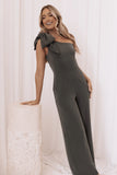 Scarlett One Shoulder Jumpsuit Steel Grey