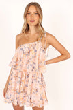 Loella One Shoulder Mini Dress Pink Floral
