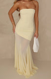 Sending My Best Strapless Maxi Dress Lemon