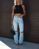 Jules High Rise Distressed 90S Flare Denim
