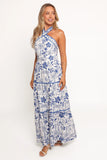 Fernanda Halterneck Maxi Dress Blue Tropical
