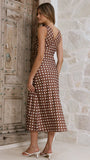 Daphne Maxi Dress Brown Polka