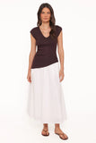 Tori Side Cinch Knitted Top Chocolate Brown