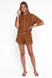 Melody Knit Short Set Chocolate
