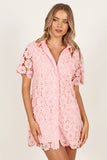 Tallie Button Up Mini Dress Pink