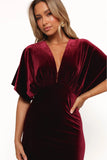 Ricki Velvet Maxi Dress Wine