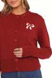 Middleton Mini Bow Cardigan Wine