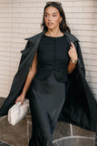 Billy Button Front Trench Coat Charcoal
