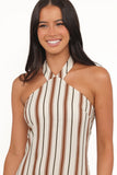 Katherine Midi Dress Brown Stripe