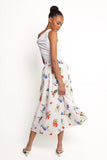 Geneva Midi Skirt Off White Red