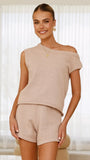Robin Off Shoulder Top Taupe