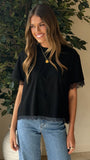 Clare Lace Back T Shirt Black