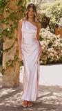 Halle One Shoulder Maxi Dress Pink