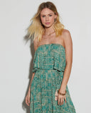 Caribbean Islands Strapless Maxi Dress