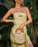 Davena Woven Crochet Top Handle Bag