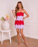 Darling Desire Tiered Lace Color Block Mini Dress