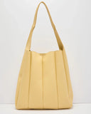 Savangie Pleated Leather Tote Bag