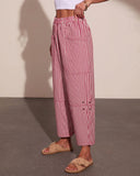 Nautical Honey Striped Barrel Leg Pants