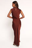 Meryn High Neck Dress Brown
