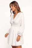Nerida Long Sleeve Mini Dress White