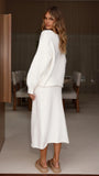 Cohen Knit Midi Skirt Off White