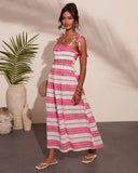 Sun Reverie Abstract Striped Maxi Dress