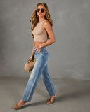 Heritage Frame Super Stretch Mid Rise Straight Leg Jeans