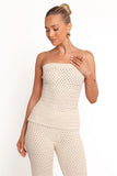 Fonte Strapless Knit Top Cream