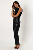 Maverick Vegan Leather Pants Black