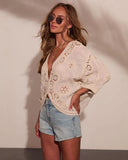 Solar Reverie Crochet Trim Top
