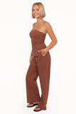 Dalia Eyelet Pant Brown
