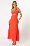 Luna One Shoulder Maxi Dress Tangerine