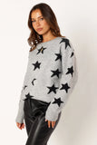 Janiyah Star Knit Sweater Grey Black
