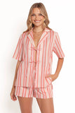 Aaliyah Tie Front Top Pink Stripe