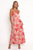 Lani A Line Strapless Maxi Dress Pink Floral