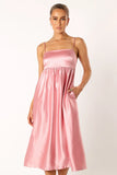 Teagan Bow Back Midi Dress Soft Pink