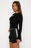 Young And Impatient Long Sleeve Baby Tee Black