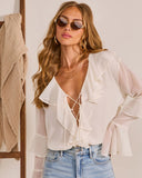 Sculpted Daydream Ruffle Chiffon Blouse