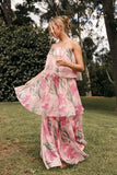 Bloom Strapless Maxi Dress Pink Floral