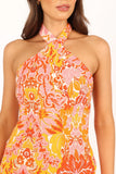 Elyse Halterneck Mini Dress Pink Orange