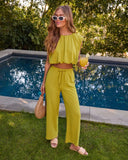 Spring Renew Crepe Waist Tie Pants